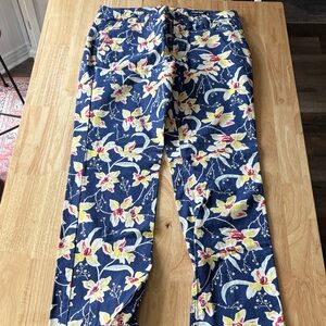Navy Floral Print Fabric